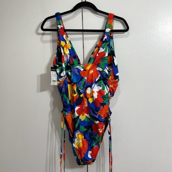 Ralph Lauren Floral Tropical One Piece Swimsuit Size 18W - Picture 7 of 7